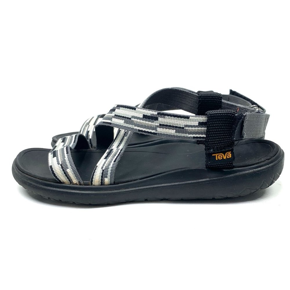 Teva Women's Waterproof Outdoor Sandals Black & White Canvas & Rubber Size 8.5